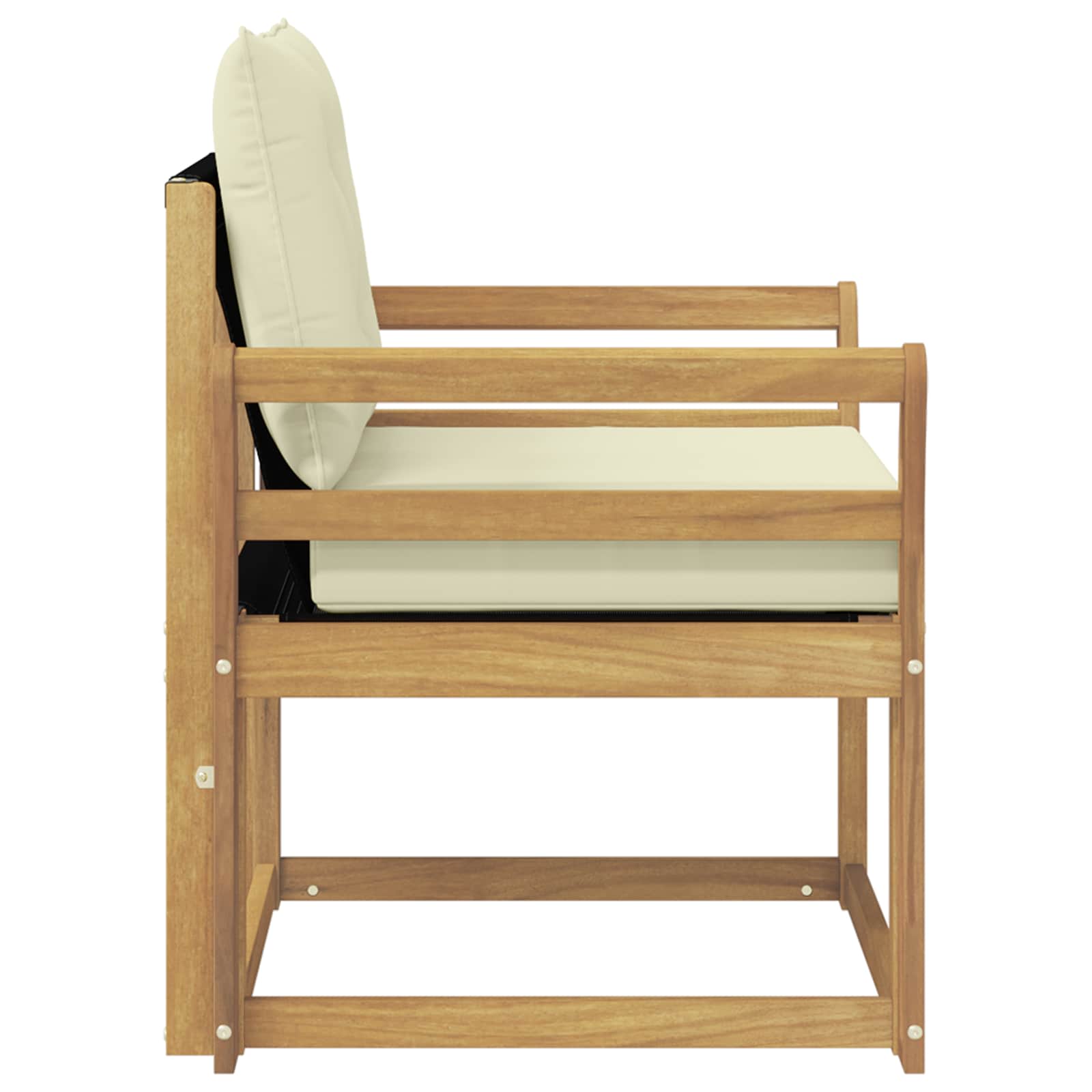 Outdoor-Sofa Massives Akazienholz und Textilene Weiß