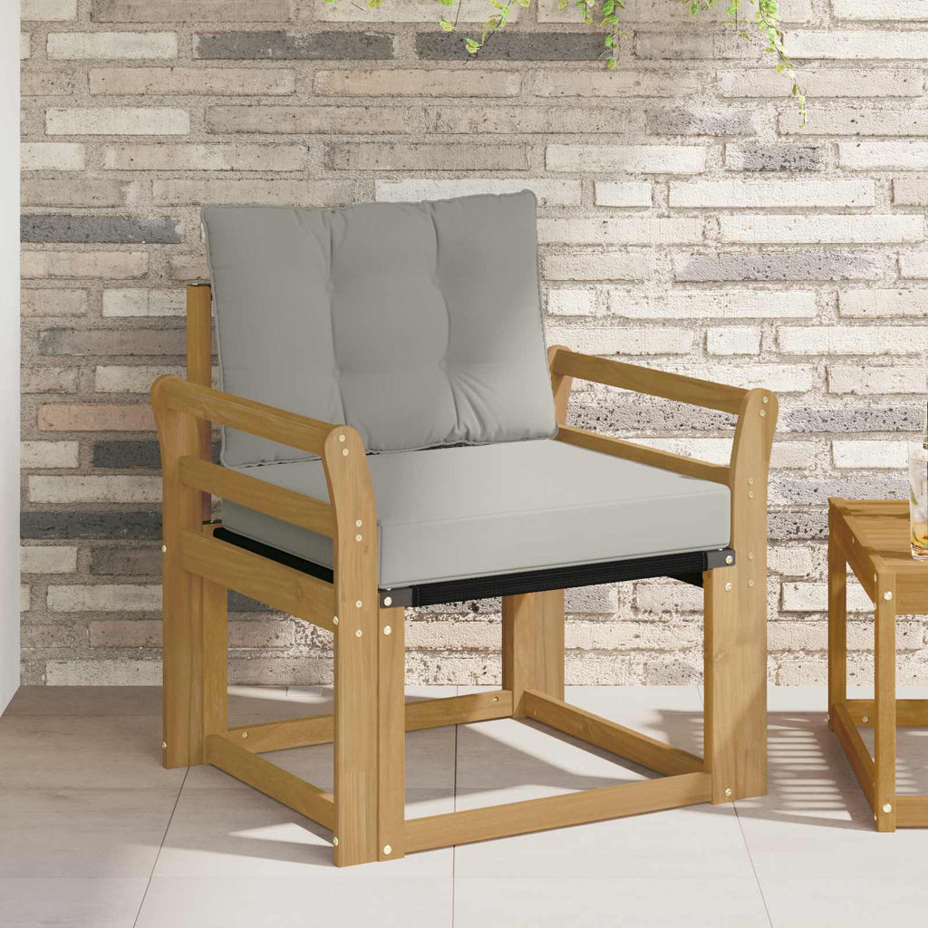 Outdoor-Sofa Massives Akazienholz und Textilene Weiß