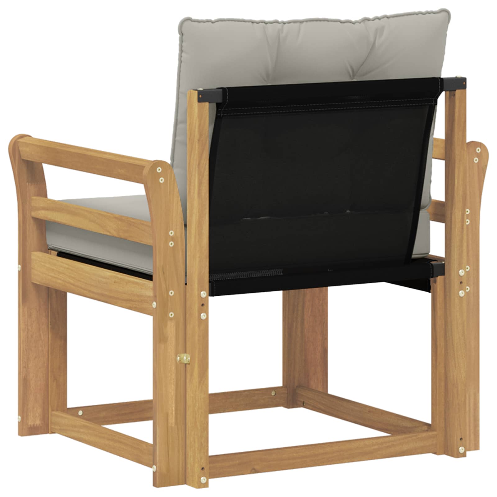 Outdoor-Sofa Massives Akazienholz und Textilene Weiß