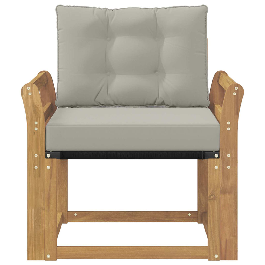 Outdoor-Sofa Massives Akazienholz und Textilene Weiß