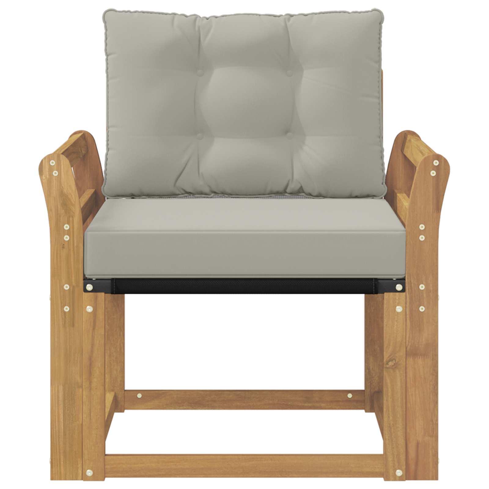Outdoor-Sofa Massives Akazienholz und Textilene Weiß