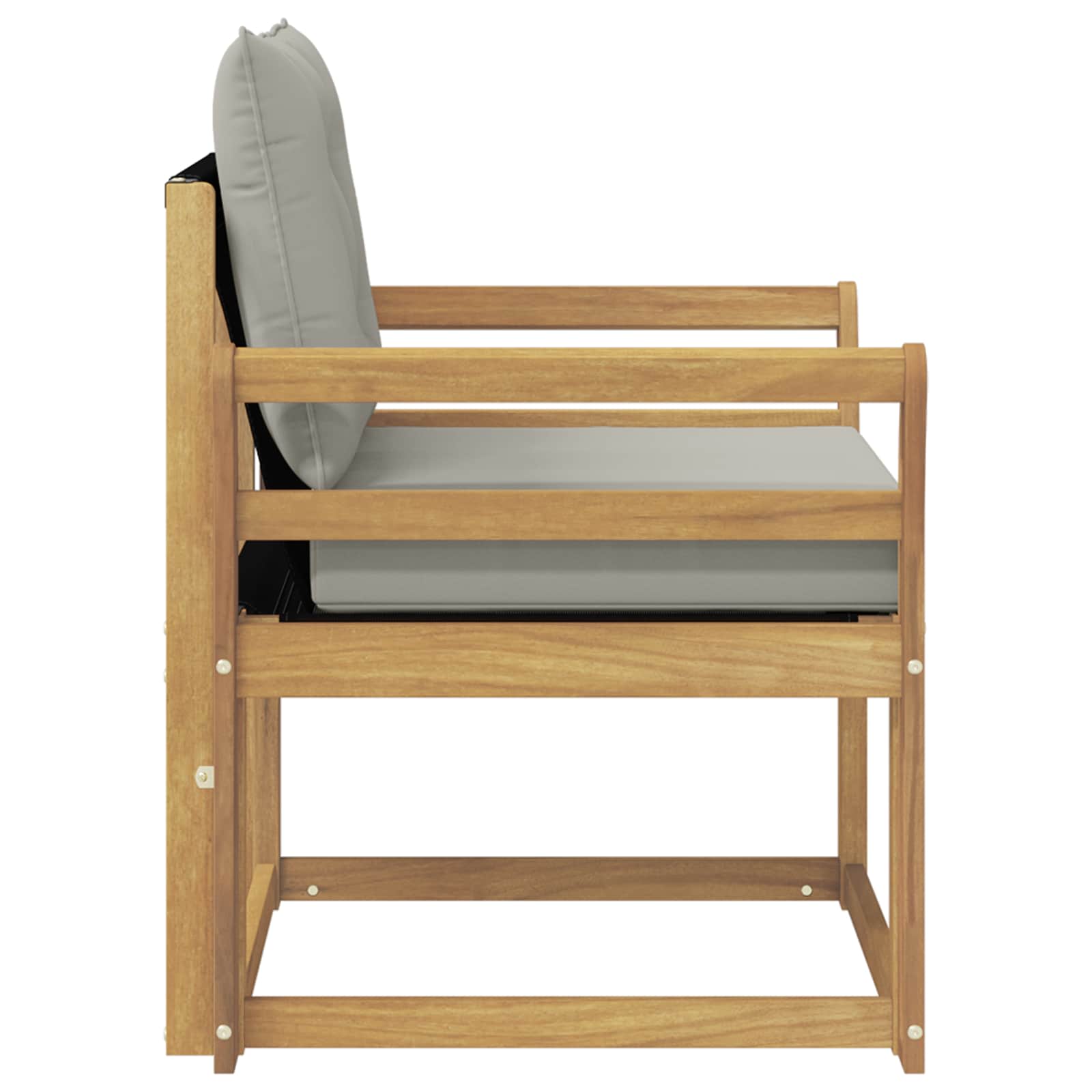 Outdoor-Sofa Massives Akazienholz und Textilene Weiß