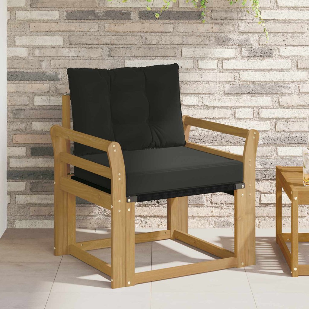 Outdoor-Sofa Massives Akazienholz und Textilene Weiß