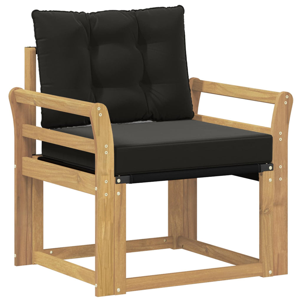 Outdoor-Sofa Massives Akazienholz und Textilene Weiß