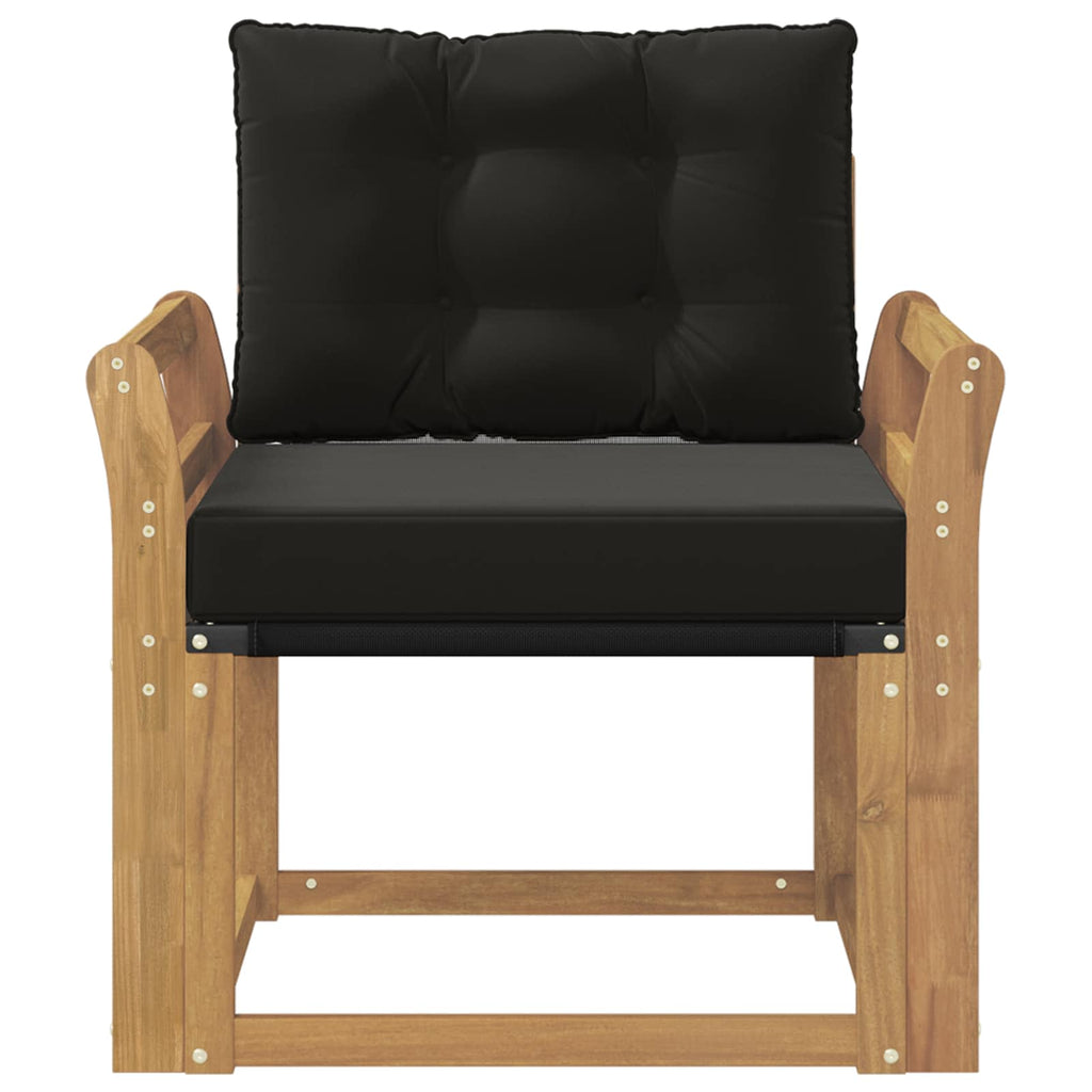 Outdoor-Sofa Massives Akazienholz und Textilene Weiß