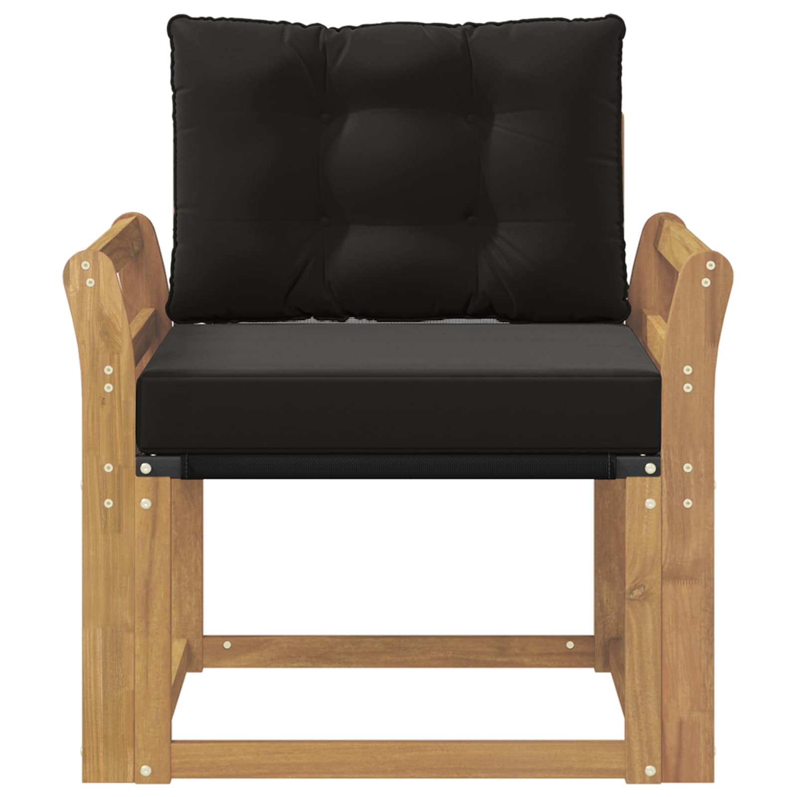 Outdoor-Sofa Massives Akazienholz und Textilene Weiß