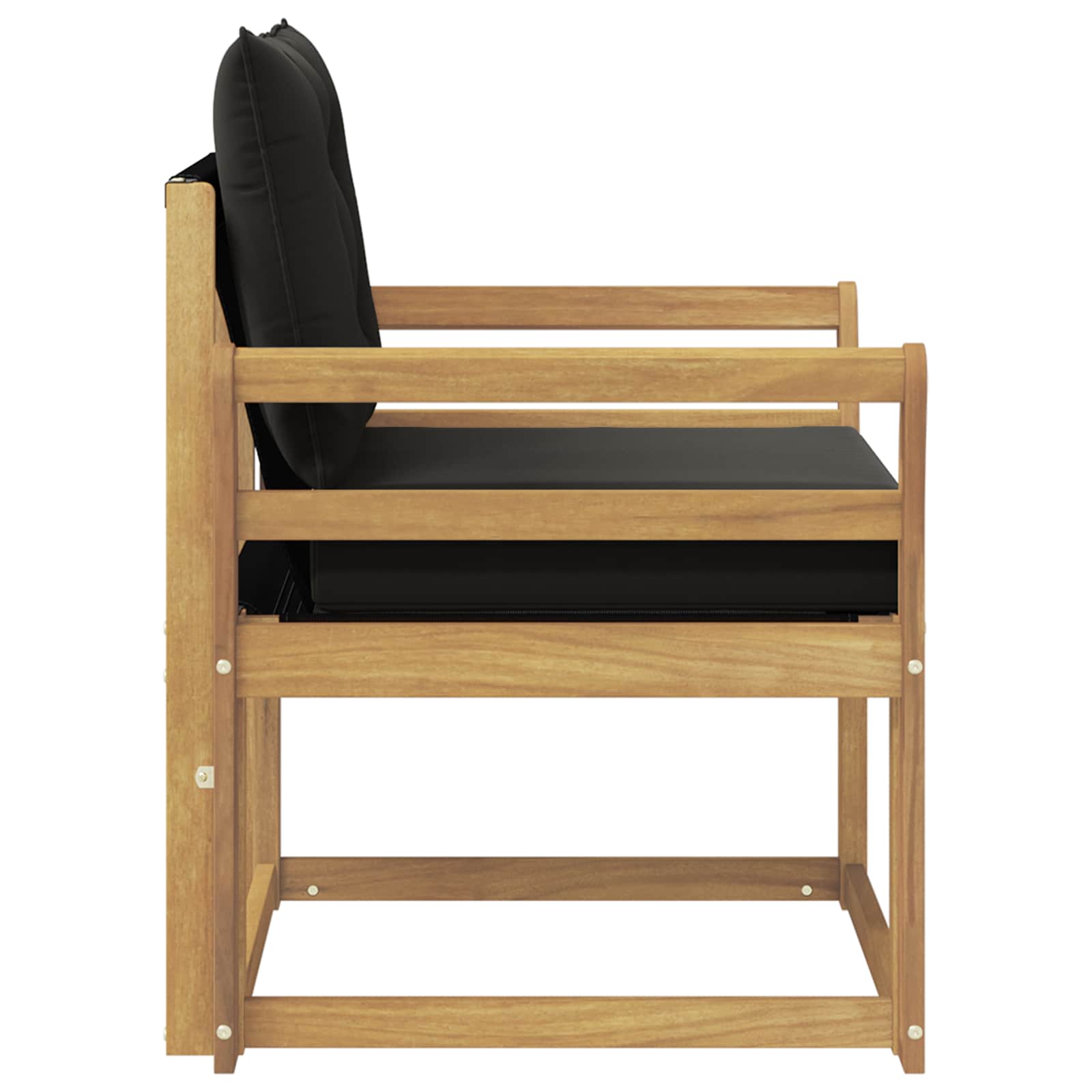 Outdoor-Sofa Massives Akazienholz und Textilene Weiß