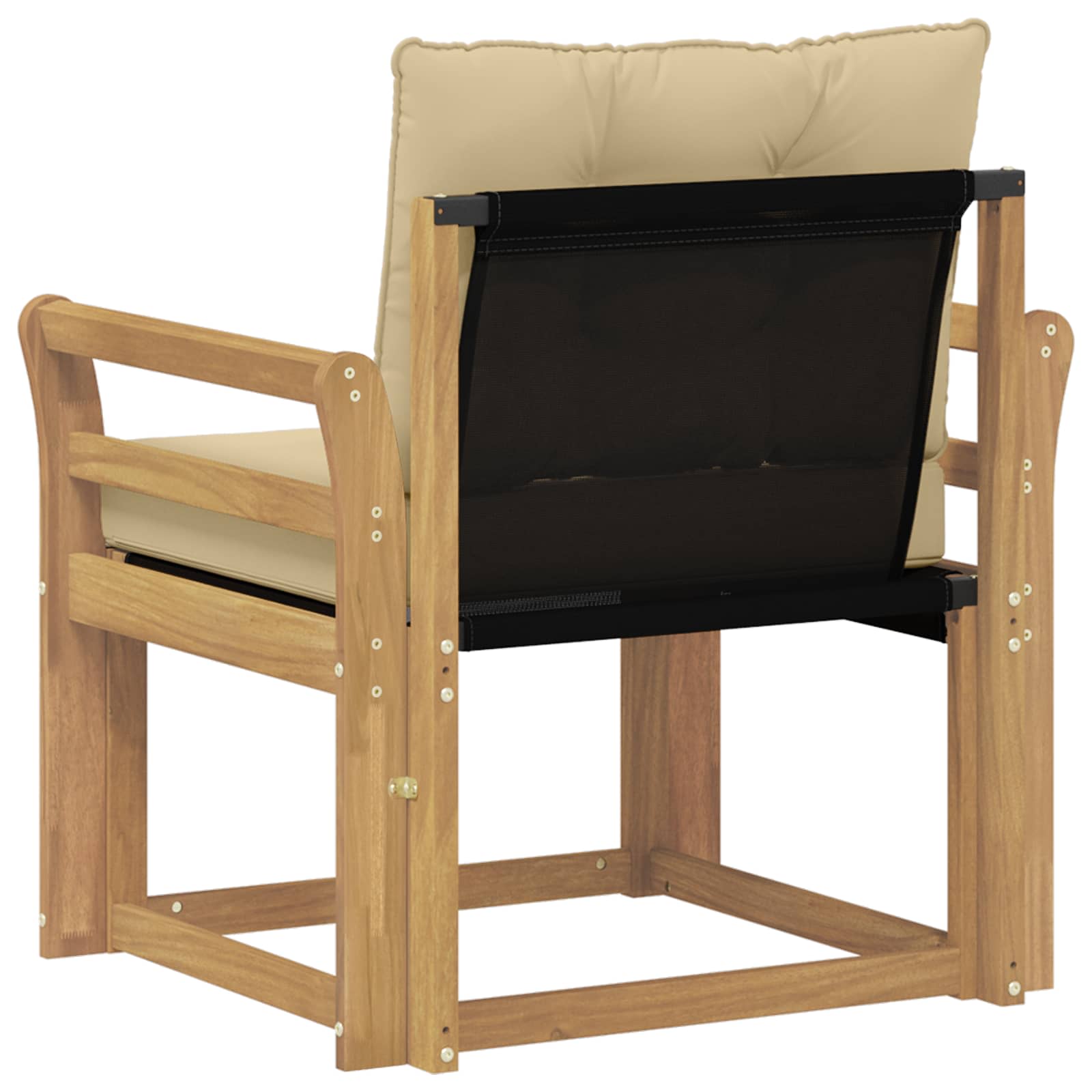 Outdoor-Sofa Massives Akazienholz und Textilene Weiß
