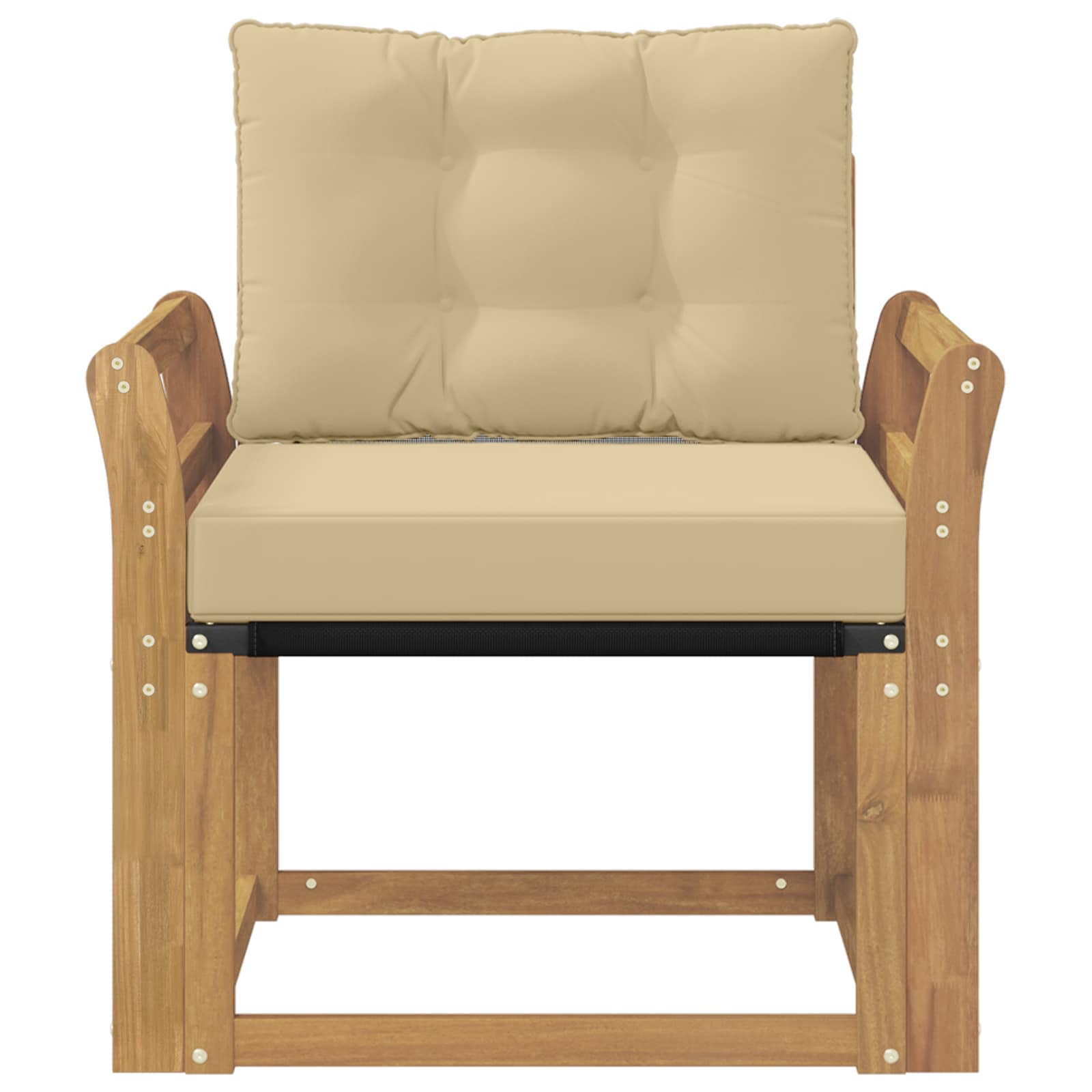 Outdoor-Sofa Massives Akazienholz und Textilene Weiß