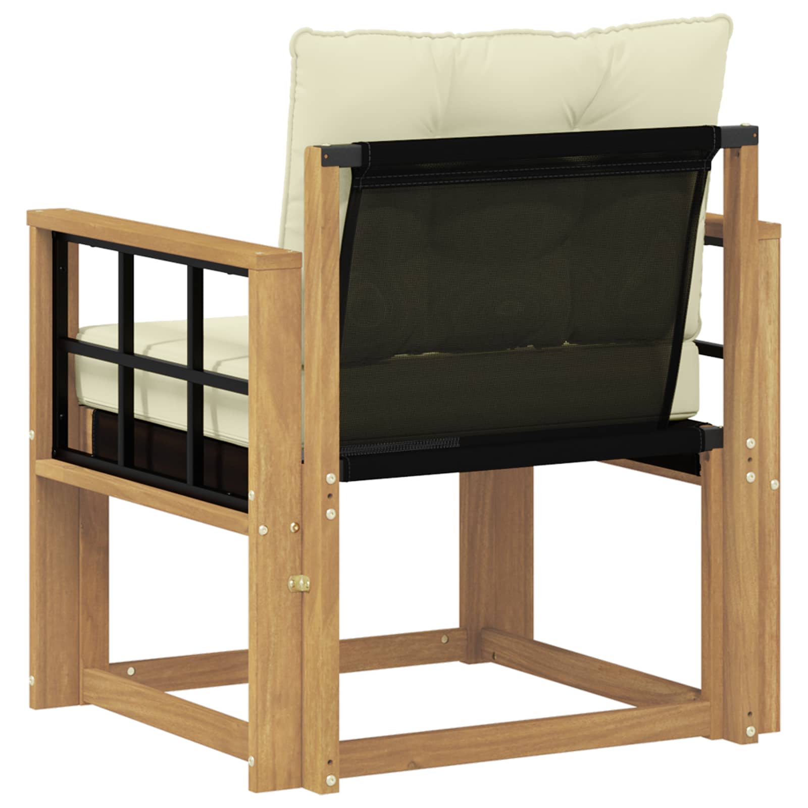 Outdoor-Sofa Massives Akazienholz und Textilene Weiß