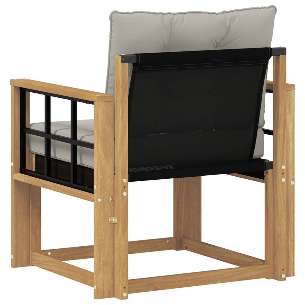 Outdoor-Sofa Massives Akazienholz und Textilene Weiß