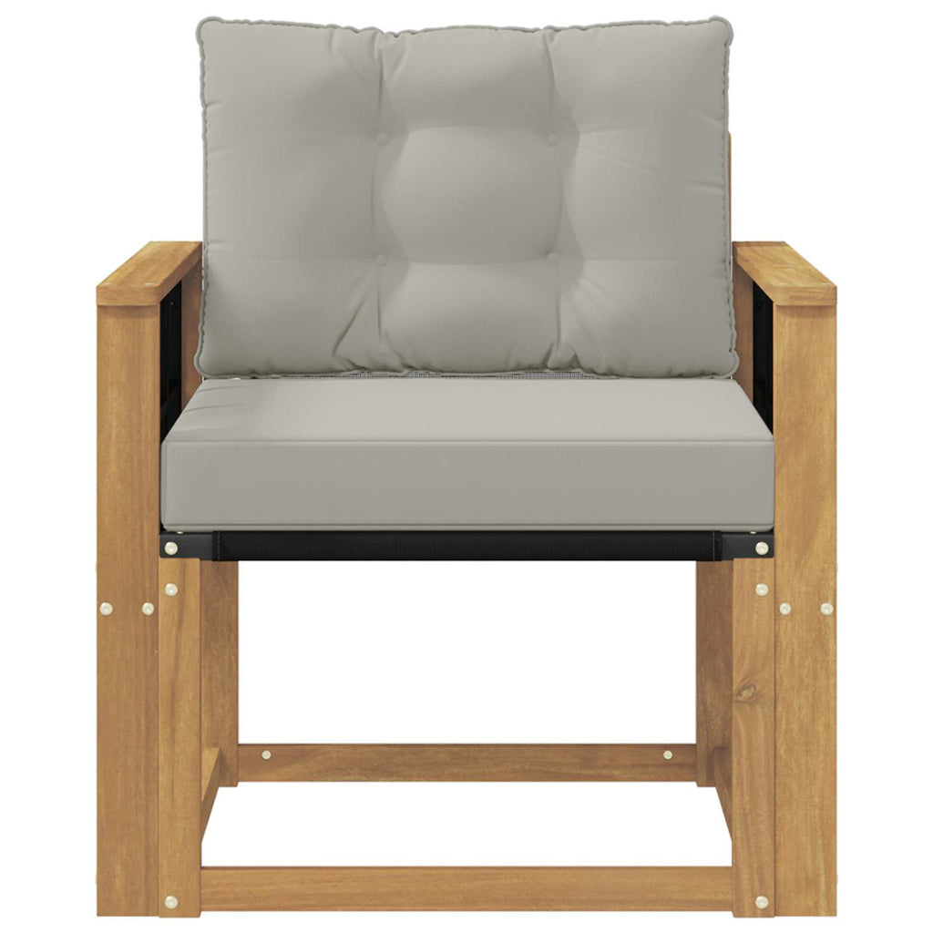 Outdoor-Sofa Massives Akazienholz und Textilene Weiß