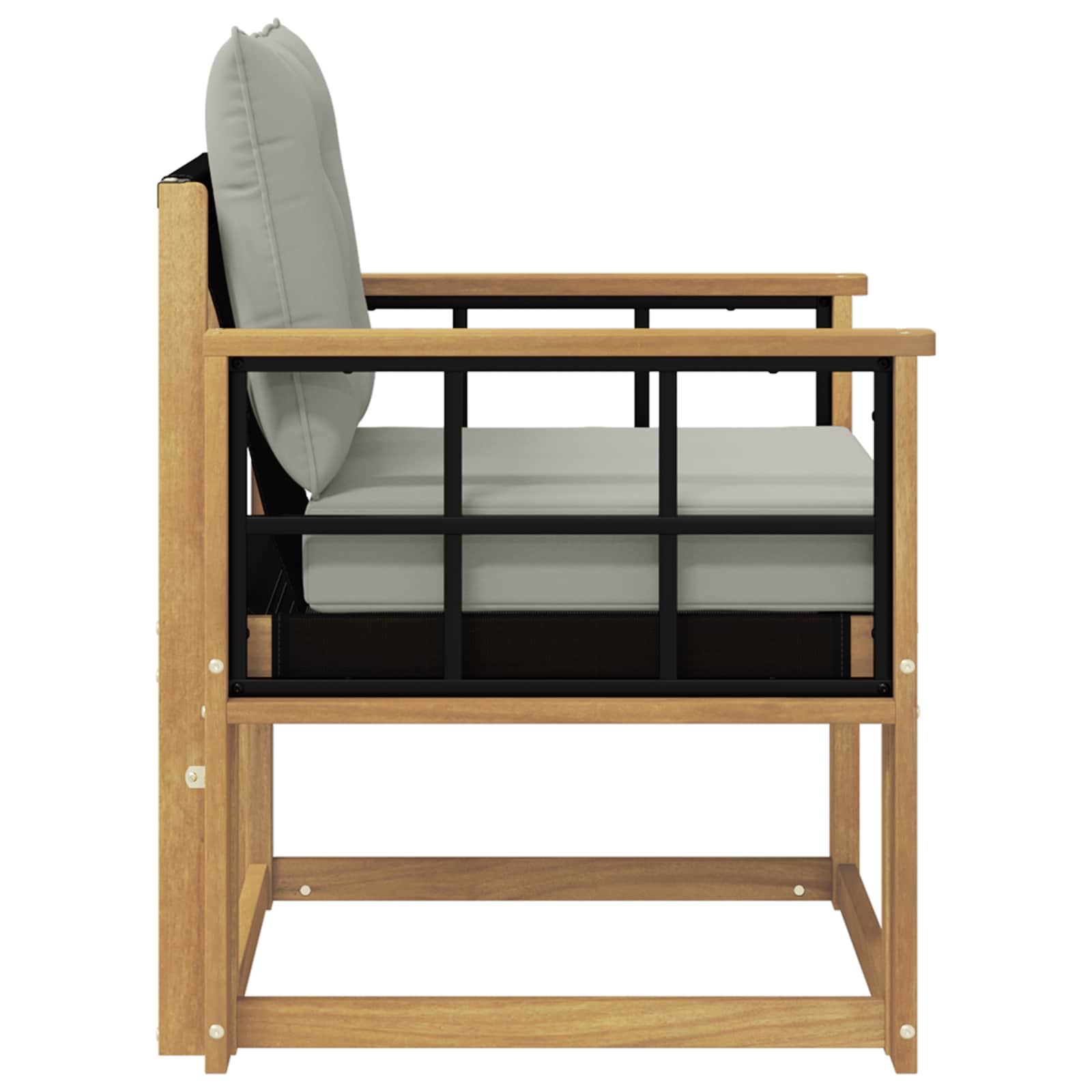 Outdoor-Sofa Massives Akazienholz und Textilene Weiß