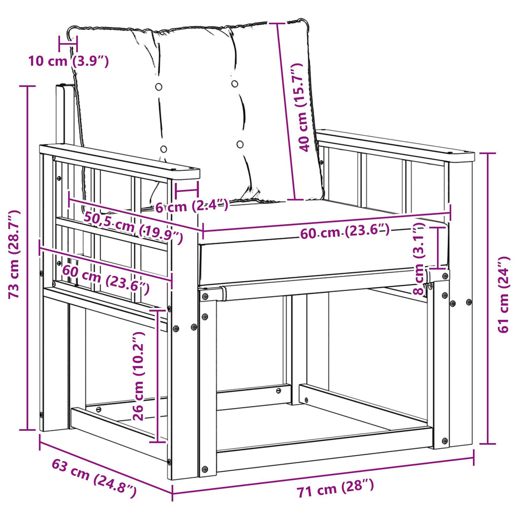 Outdoor-Sofa Massives Akazienholz und Textilene Weiß