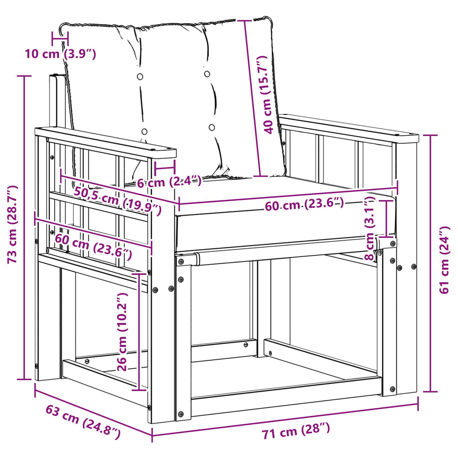 Outdoor-Sofa Massives Akazienholz und Textilene Weiß