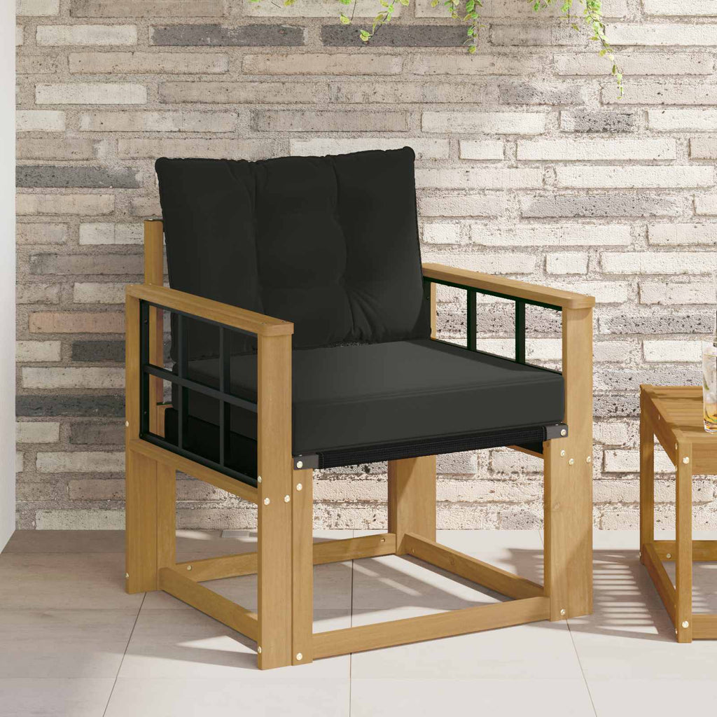 Outdoor-Sofa Massives Akazienholz und Textilene Weiß