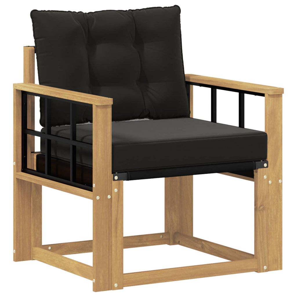 Outdoor-Sofa Massives Akazienholz und Textilene Weiß