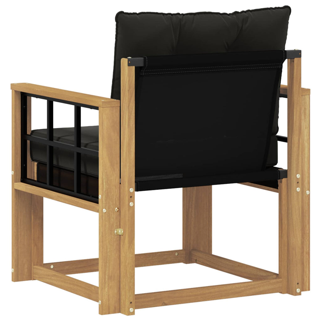 Outdoor-Sofa Massives Akazienholz und Textilene Weiß
