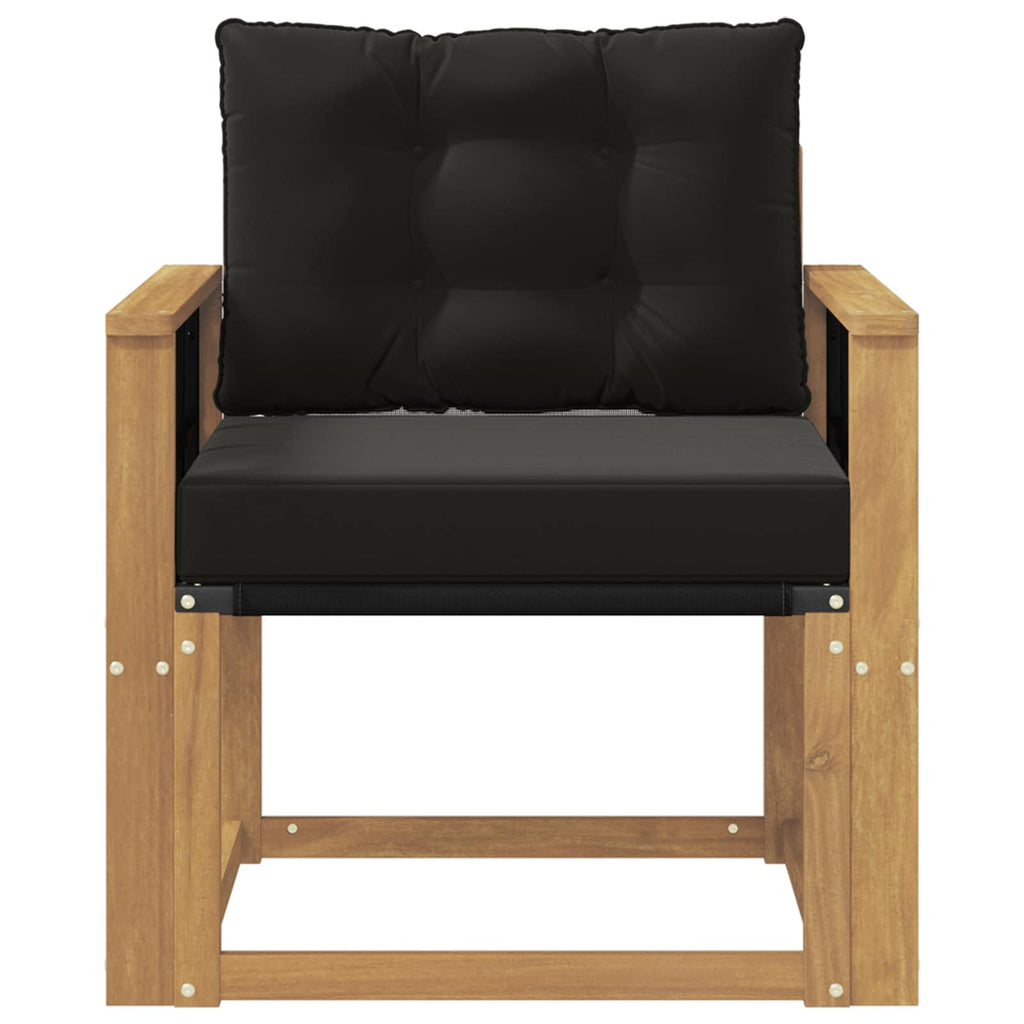 Outdoor-Sofa Massives Akazienholz und Textilene Weiß