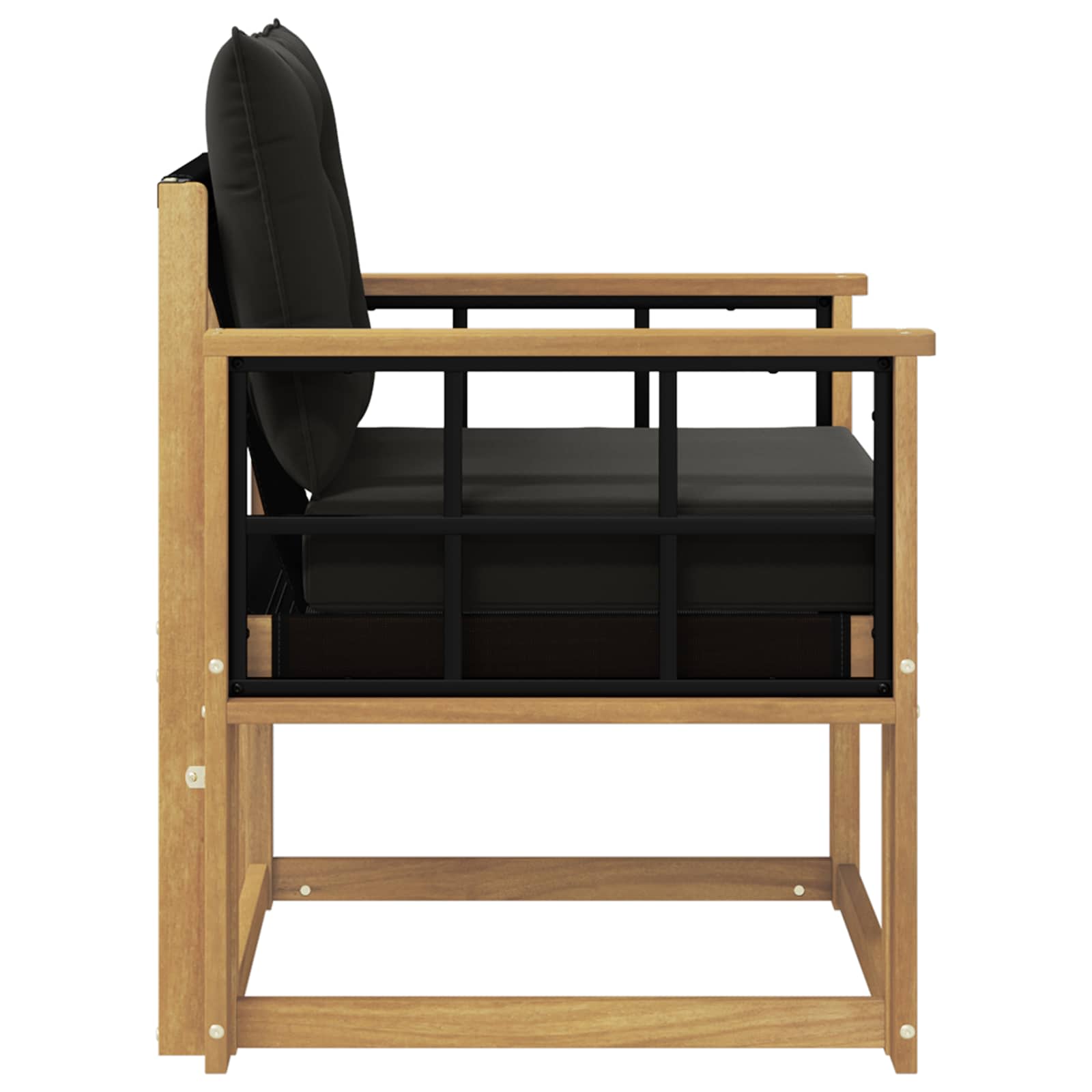 Outdoor-Sofa Massives Akazienholz und Textilene Weiß