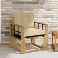 Outdoor-Sofa Massives Akazienholz und Textilene Weiß