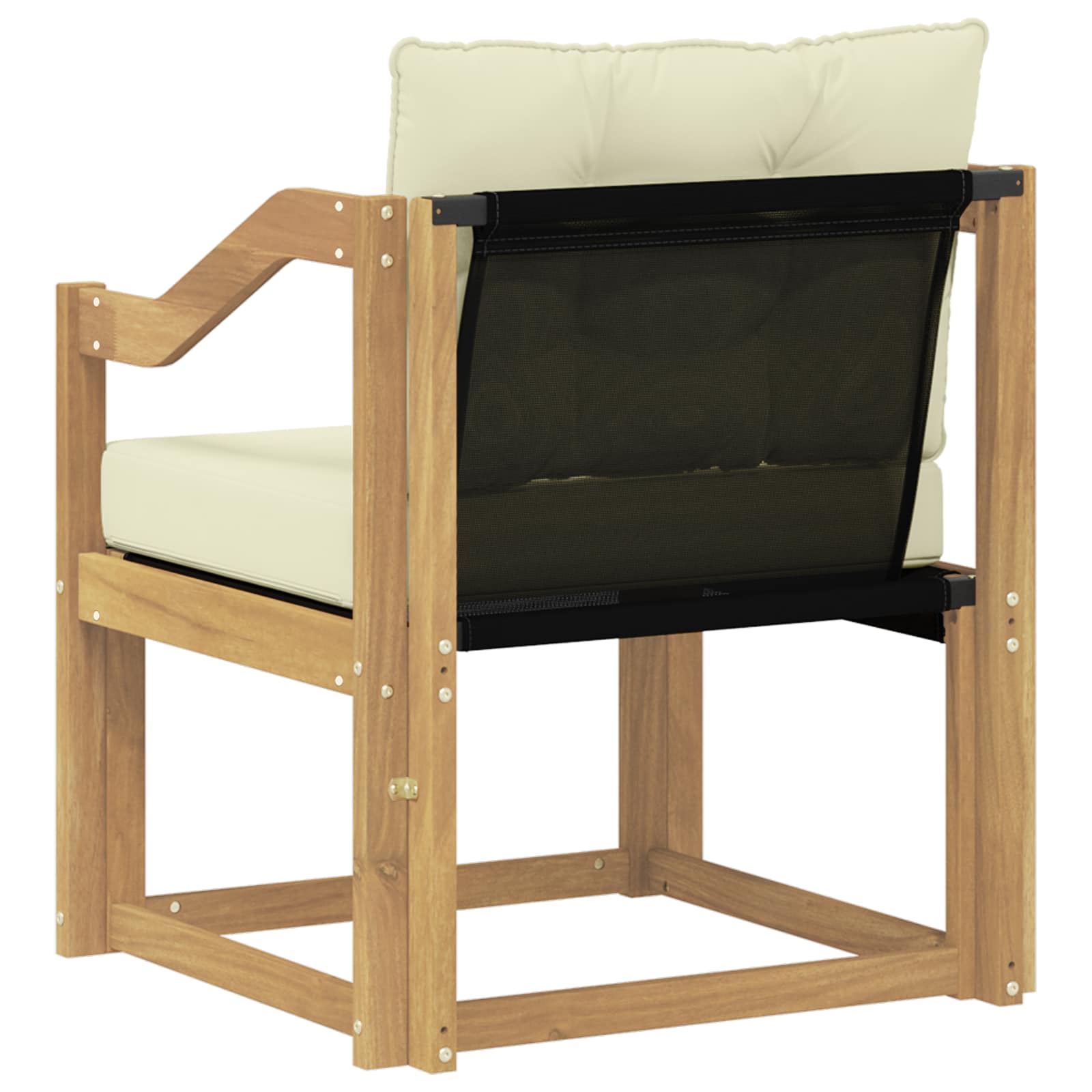 Outdoor-Sofa Massivholz Akazie Weiß und Creme