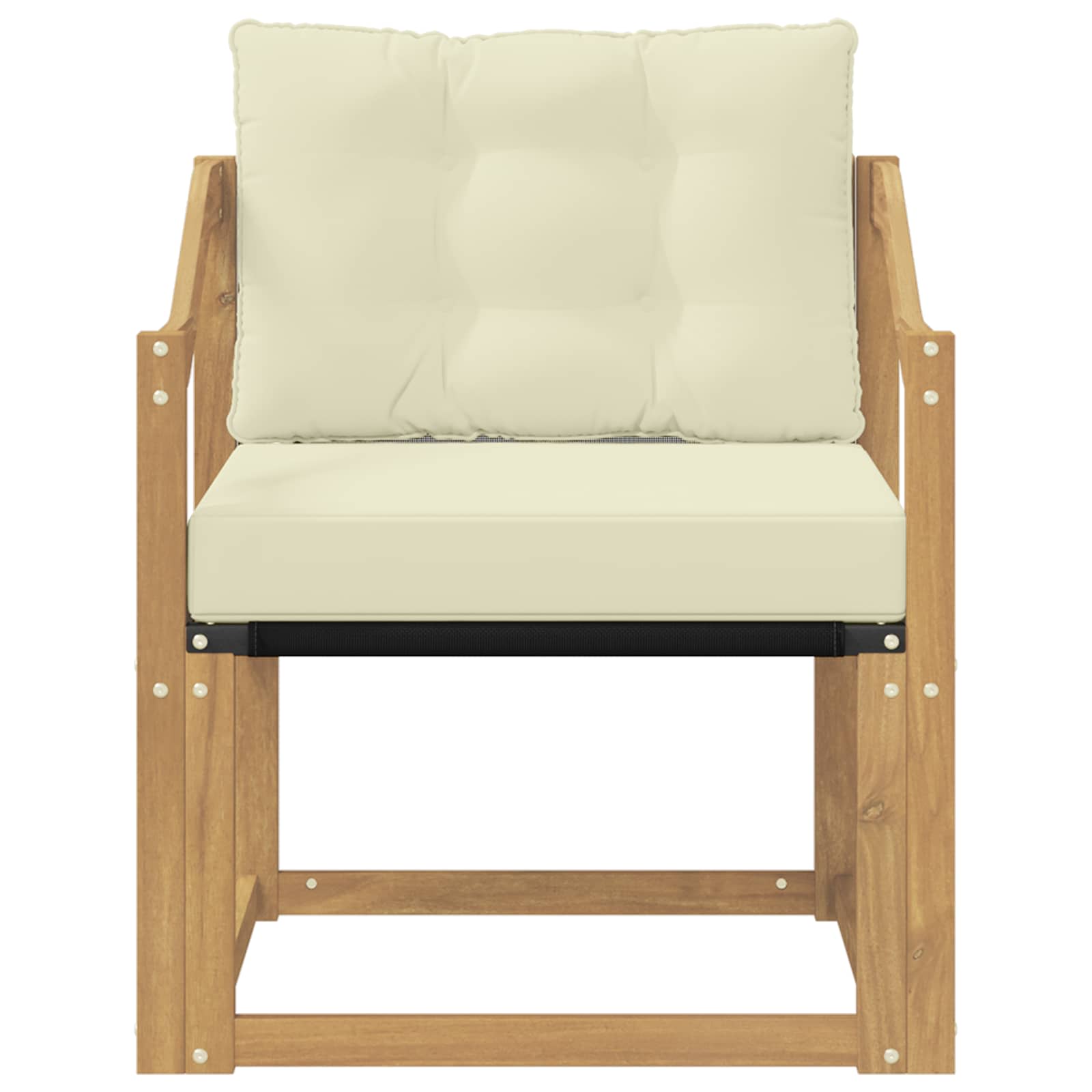 Outdoor-Sofa Massivholz Akazie Weiß und Creme