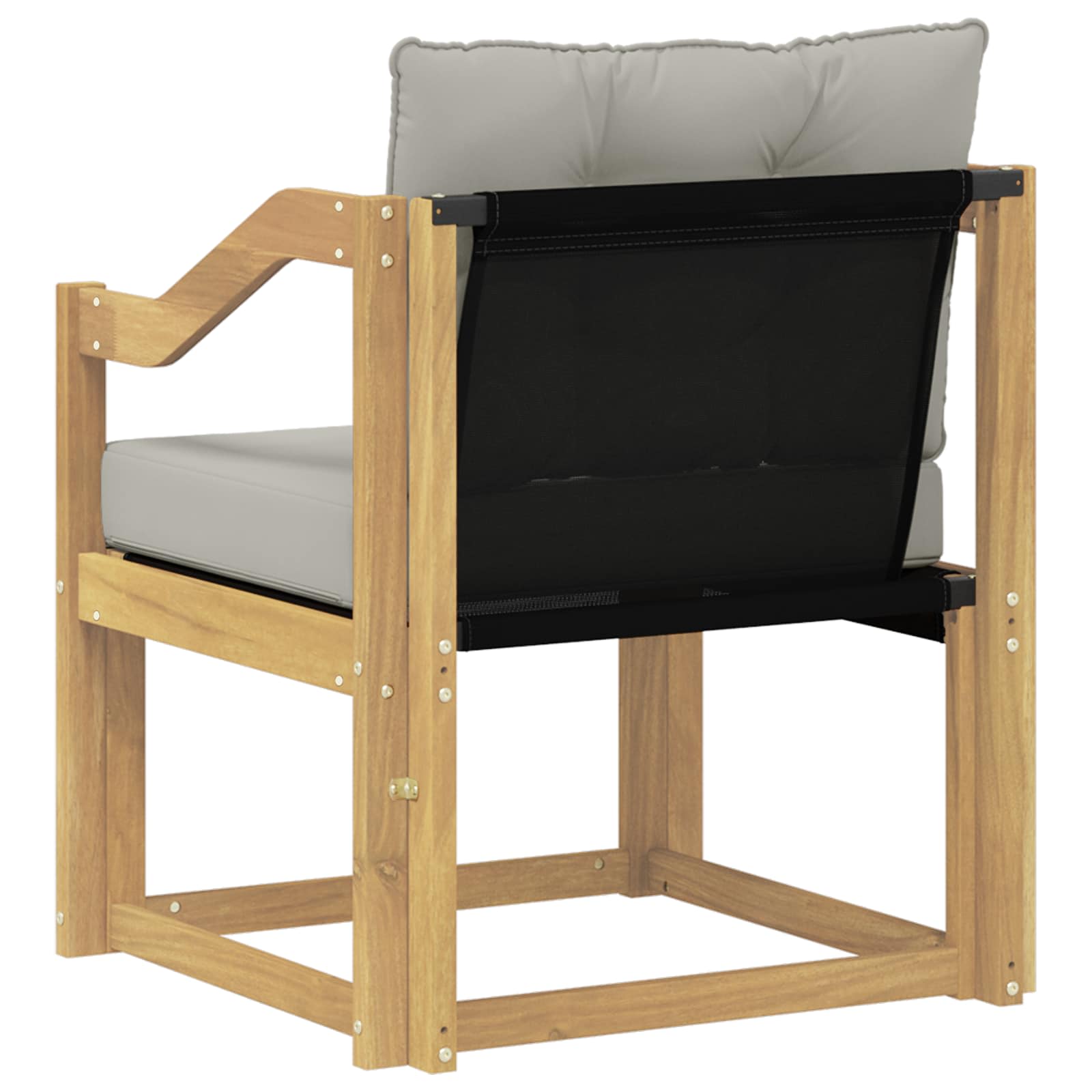 Outdoor-Sofa Massivholz Akazie Weiß und Hellgrau
