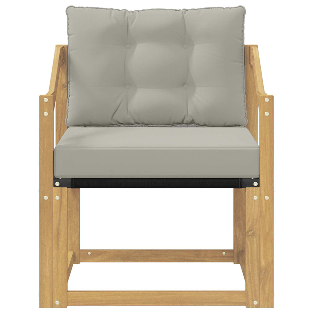 Outdoor-Sofa Massivholz Akazie Weiß und Hellgrau
