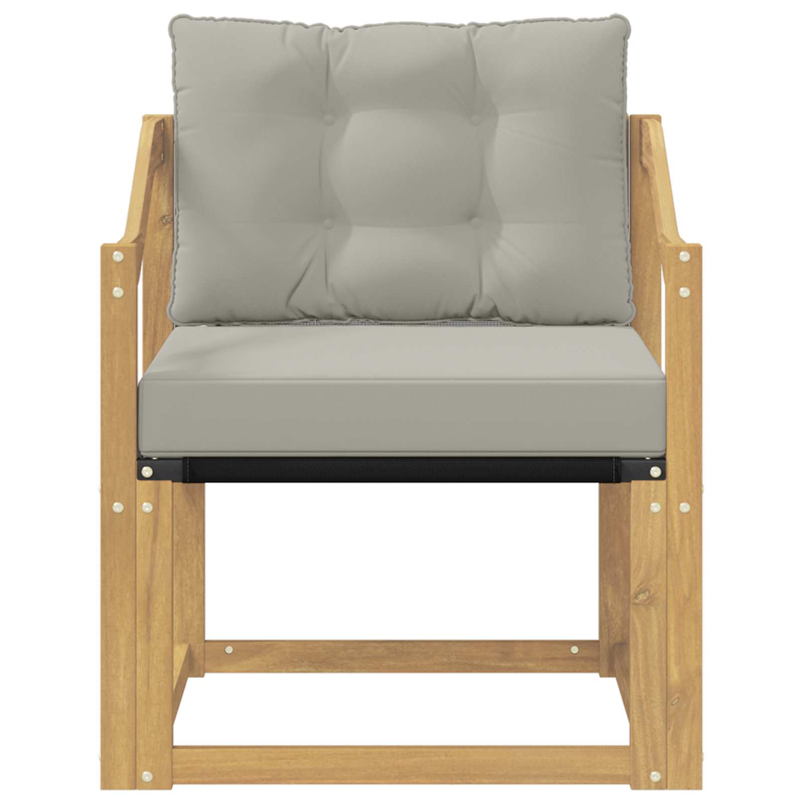 Outdoor-Sofa Massivholz Akazie Weiß und Hellgrau