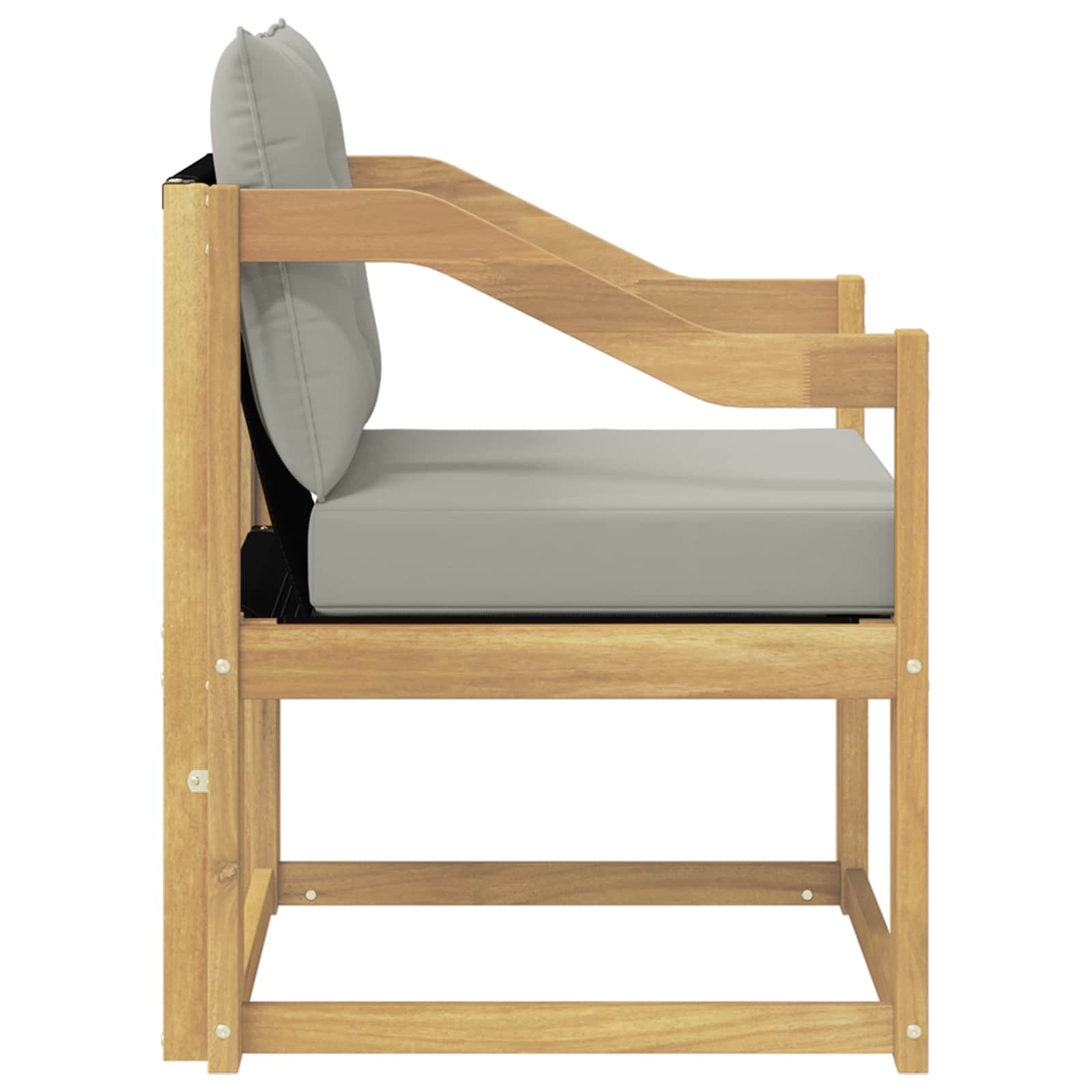 Outdoor-Sofa Massivholz Akazie Weiß und Hellgrau