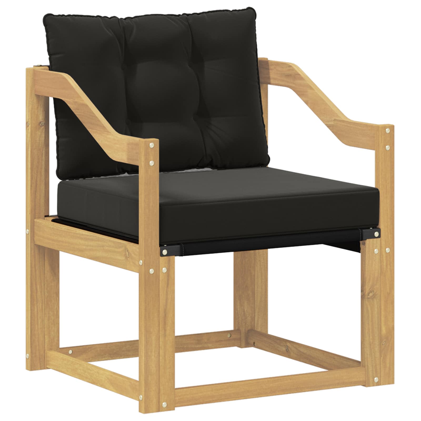 Outdoor-Sofa Massives Akazienholz und Textilene Weiß