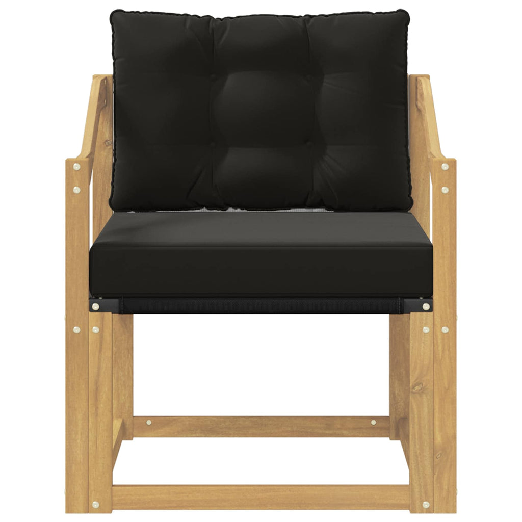 Outdoor-Sofa Massives Akazienholz und Textilene Weiß