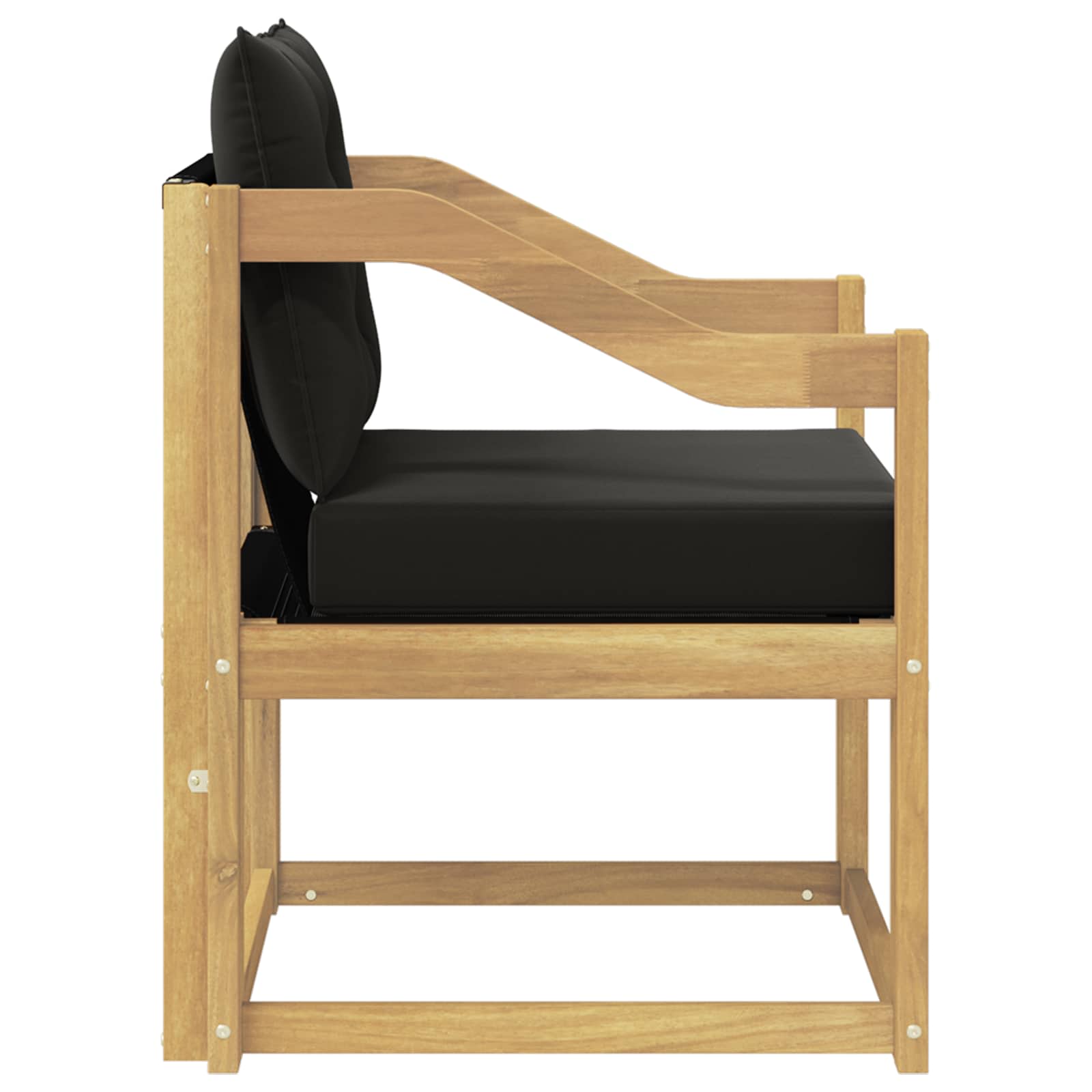Outdoor-Sofa Massives Akazienholz und Textilene Weiß