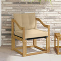 Outdoor-Sofa Massivholz Akazie Weiß und Beige