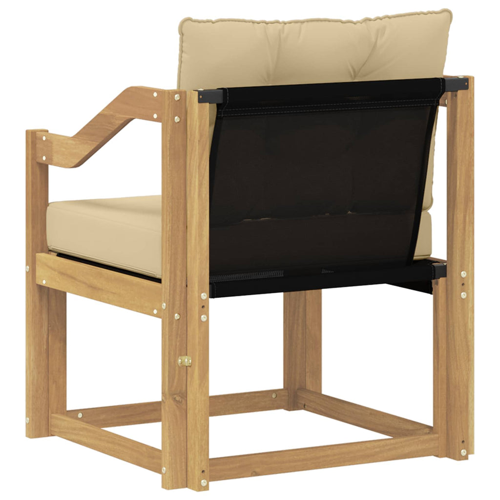 Outdoor-Sofa Massivholz Akazie Weiß und Beige