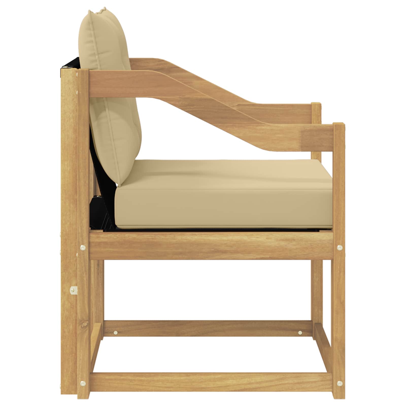 Outdoor-Sofa Massivholz Akazie Weiß und Beige