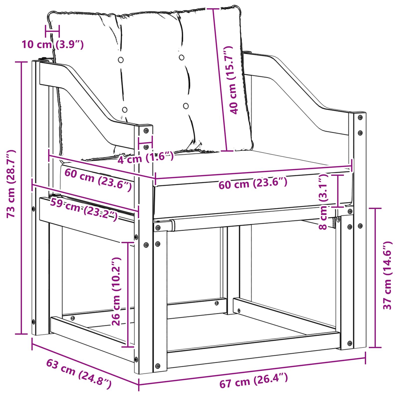 Outdoor-Sofa Massivholz Akazie Weiß und Beige