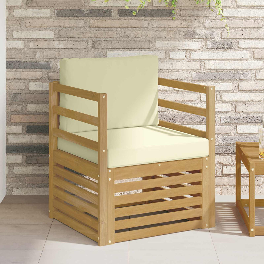 Outdoor-Sofa Polyester Weiß und Creme