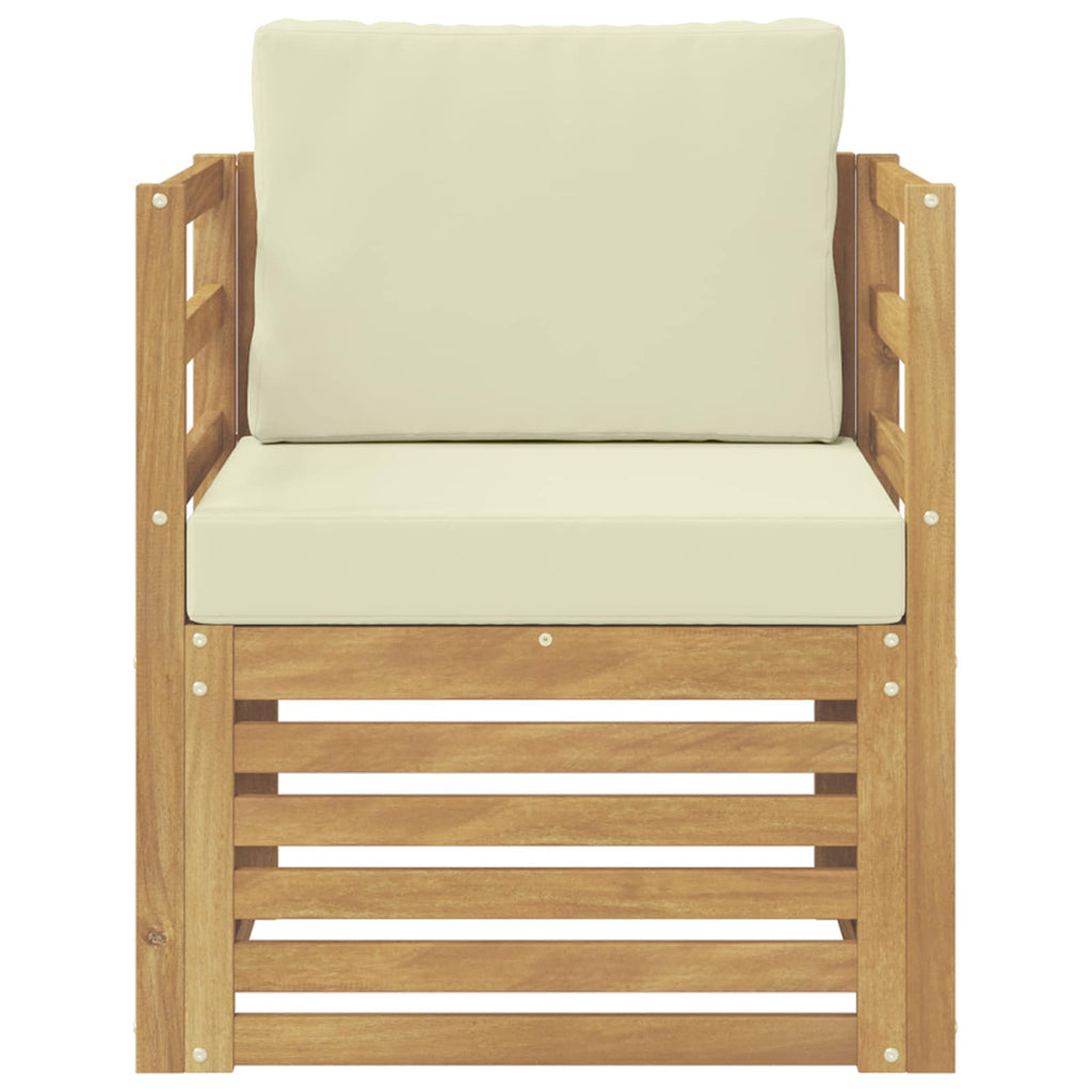 Outdoor-Sofa Polyester Weiß und Creme
