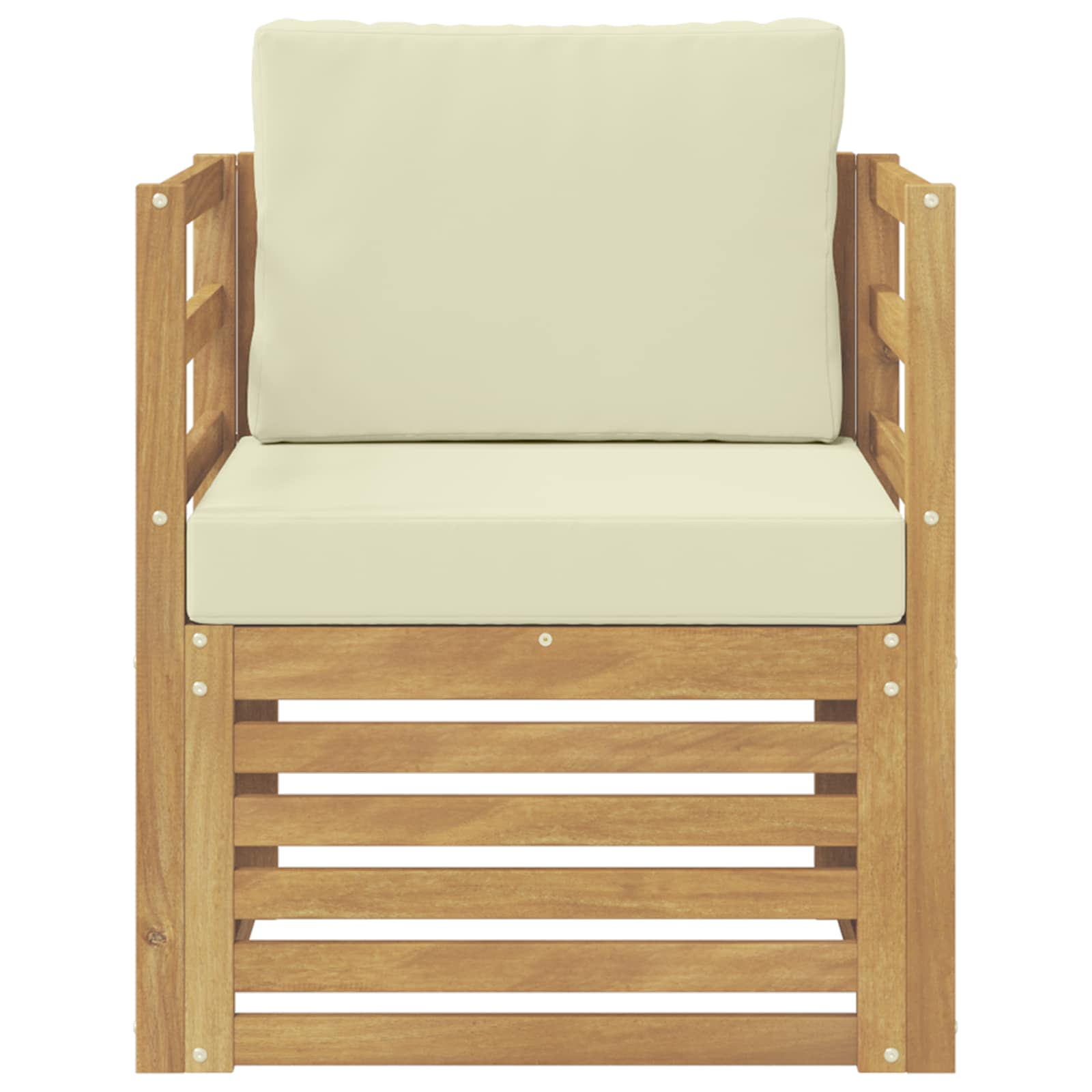 Outdoor-Sofa Polyester Weiß und Creme