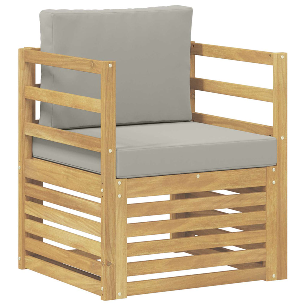 Outdoor-Sofa Polyester Weiß und Hellgrau