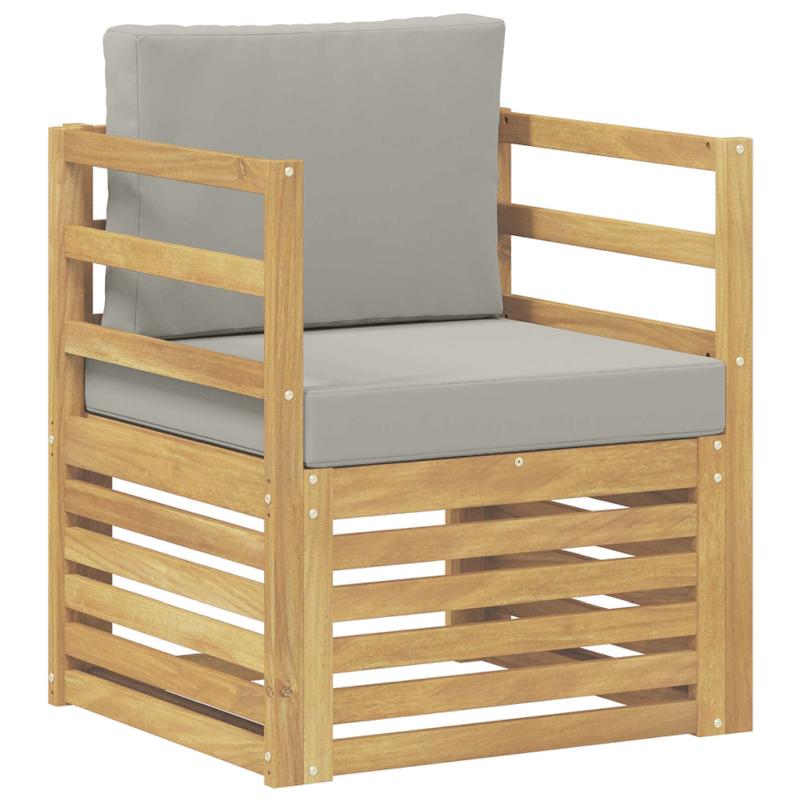 Outdoor-Sofa Polyester Weiß und Hellgrau