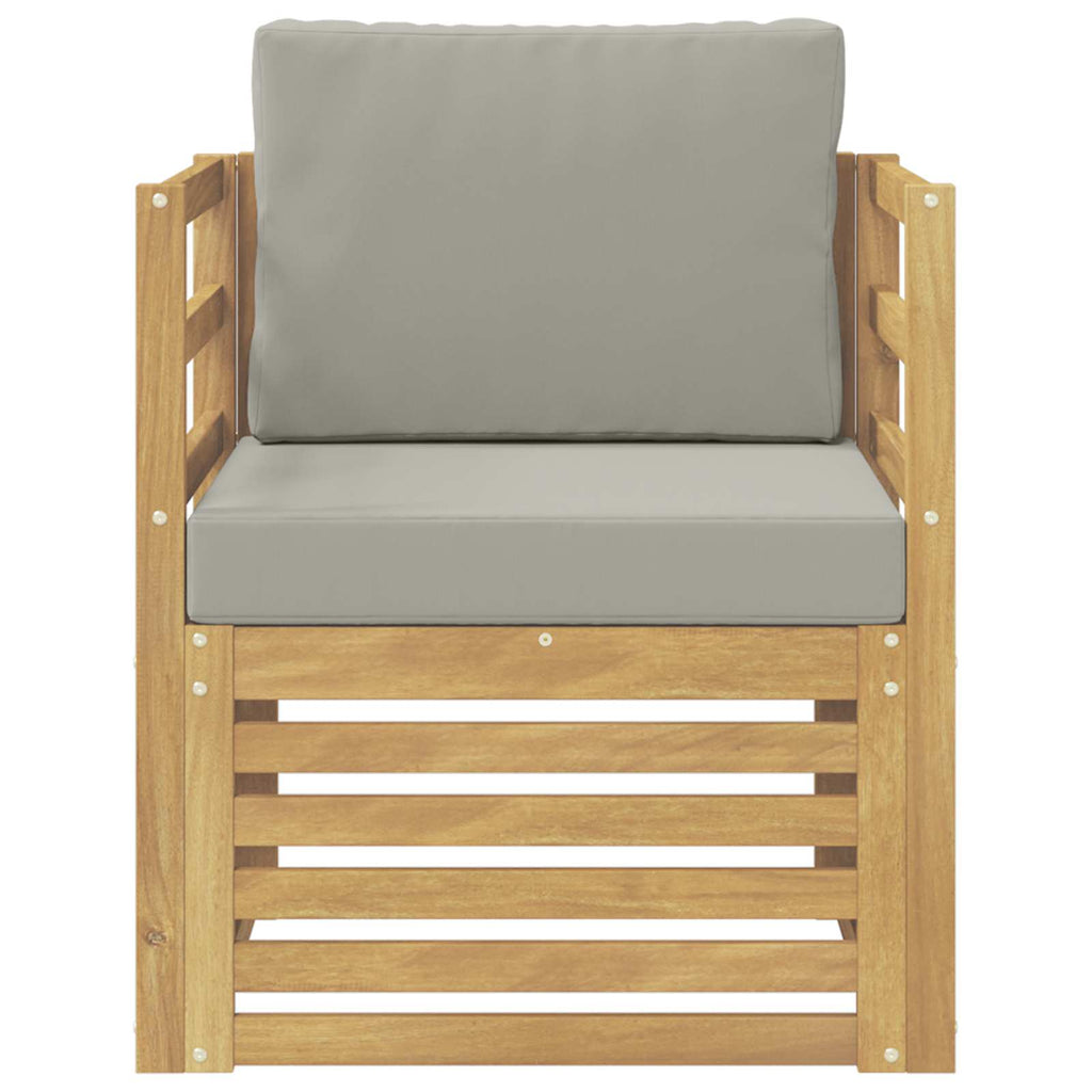 Outdoor-Sofa Polyester Weiß und Hellgrau