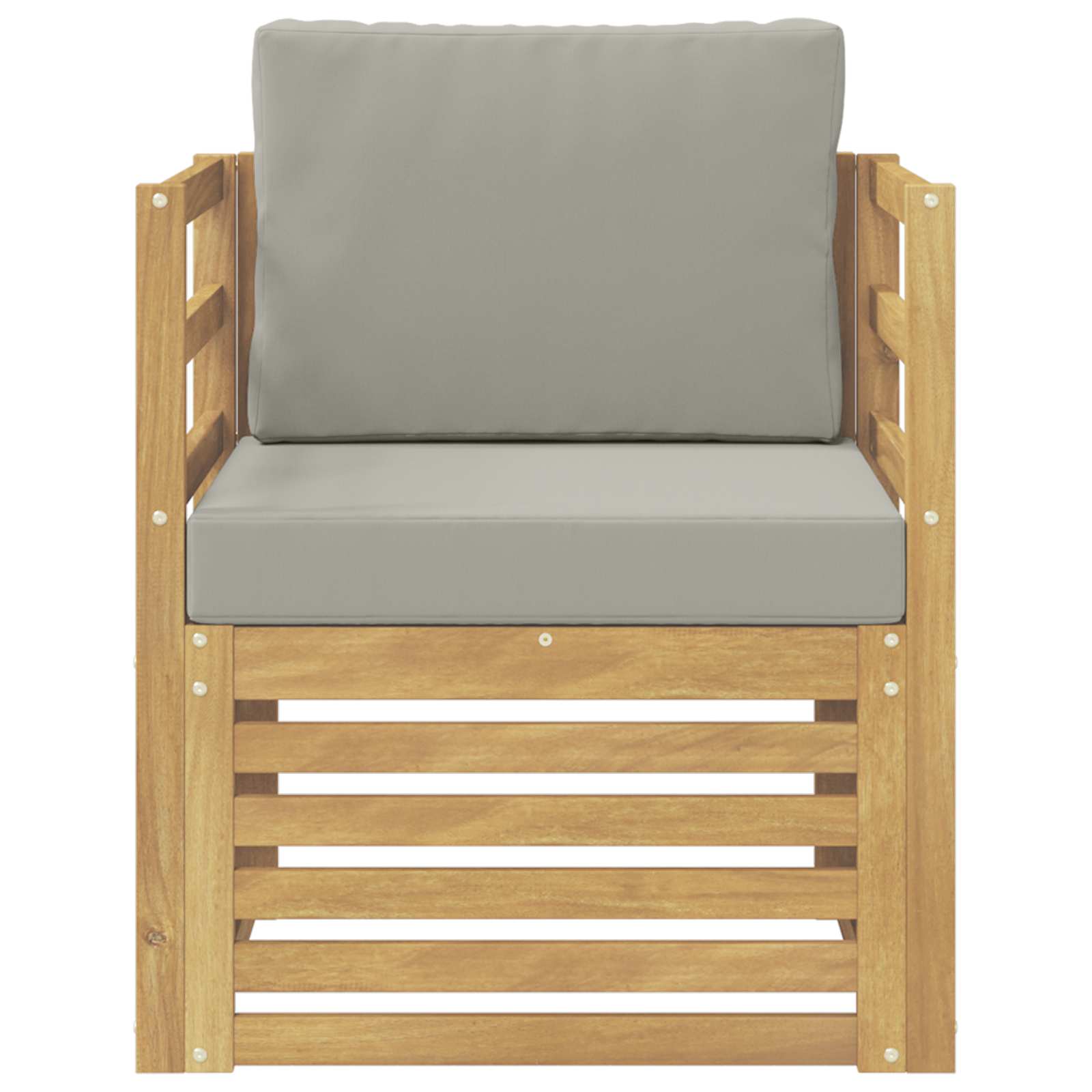 Outdoor-Sofa Polyester Weiß und Hellgrau