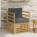 Outdoor-Sofa Polyester Weiß und Anthrazit