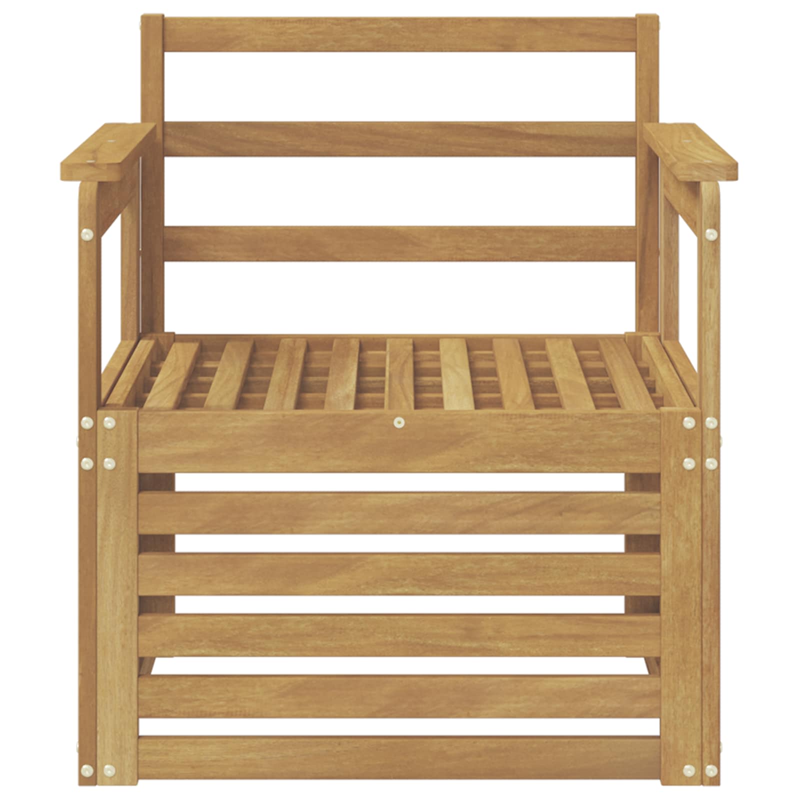 2 Stück Outdoor-Sofagarnitur Massivholz Akazie Weiß