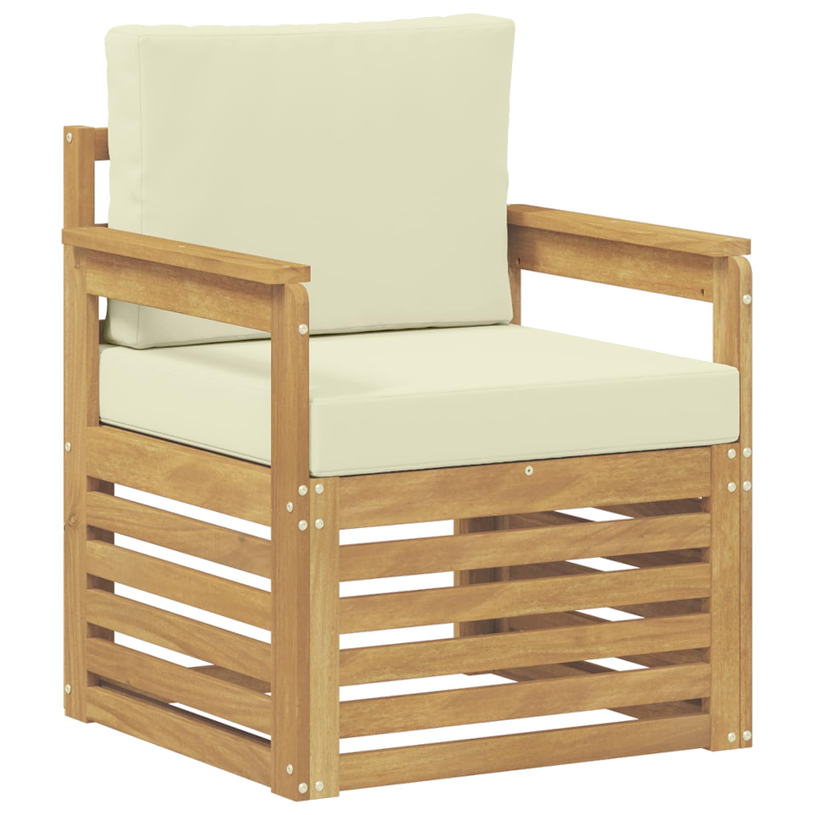 2 Stück Outdoor-Sofagarnitur Polyester Weiß und Creme