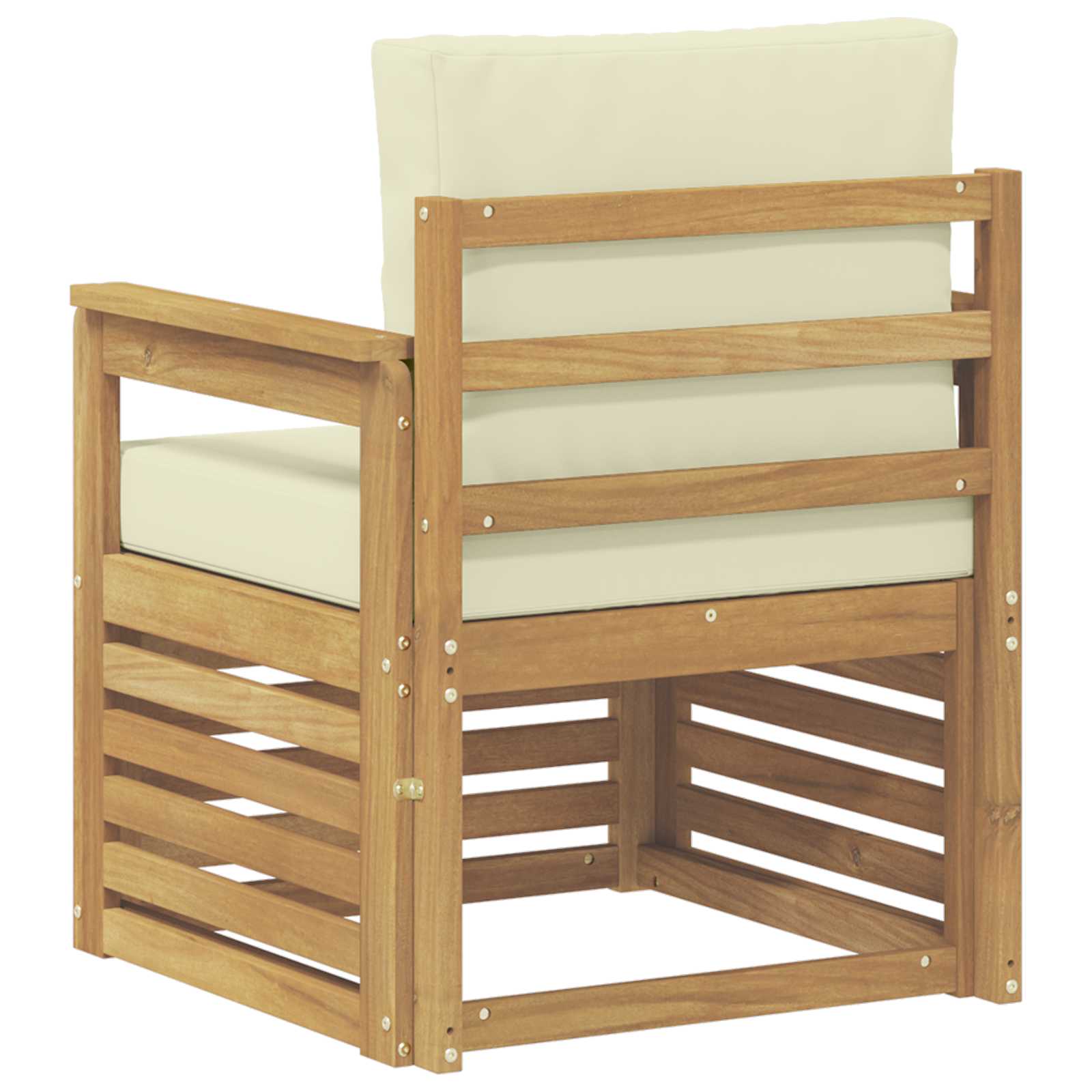 2 Stück Outdoor-Sofagarnitur Polyester Weiß und Creme