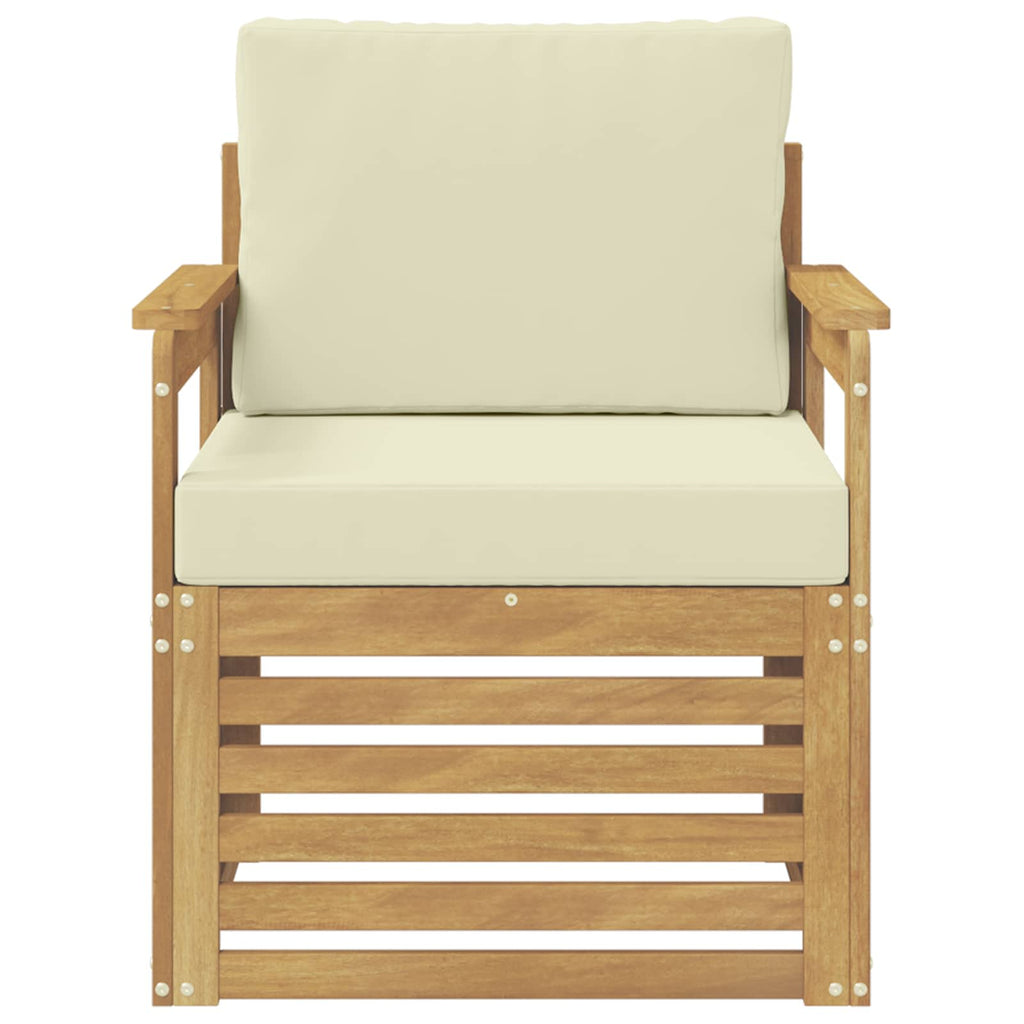2 Stück Outdoor-Sofagarnitur Polyester Weiß und Creme